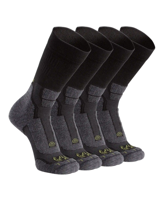 StrongWool Hybrid Crew Sock 4-Pair Pack | Grey Green
